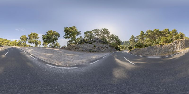 Skateboarder on a Mountain in Mallorca, Spain HDRi Maps and Backplates