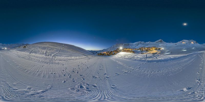 Ski Slope in the French Alps at Night HDRi Maps and Backplates