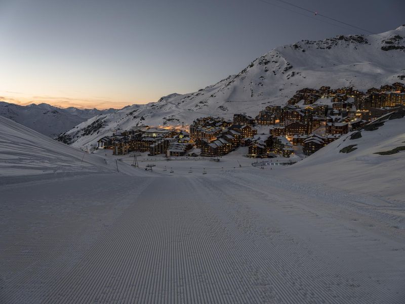 Ski slopes at sunset in the French Alps HDRi Maps and Backplates