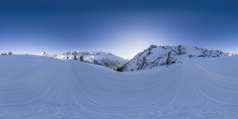 Skiing Mont Blanc in the Alps: Snowy Slopes and Breathtaking Views HDRi ...