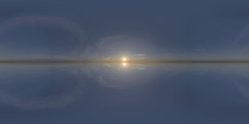 Sky Dome at Dawn: Open Space Filled with Sun HDRi Maps and Backplates
