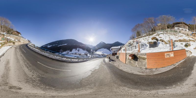 Snow-Covered Hill at a Ski Resort in the Alps HDRi Maps and Backplates