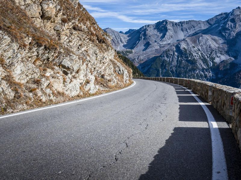 Snow Covered Mountain Road in the Italian Alps HDRi Maps and Backplates