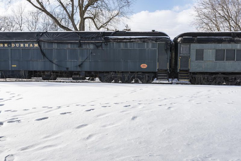 Snow Covered Railway Track in Ontario, Canada HDRi Maps and Backplates