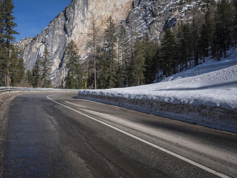 Snow Covered Road in the Alps, Germany HDRi Maps and Backplates