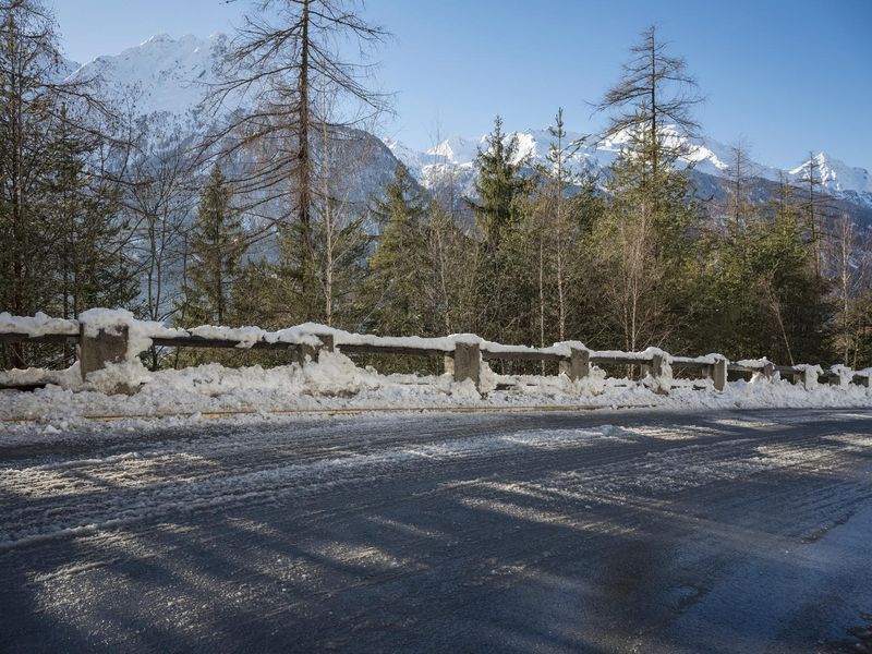Snow-Covered Road in the German Alps HDRi Maps and Backplates
