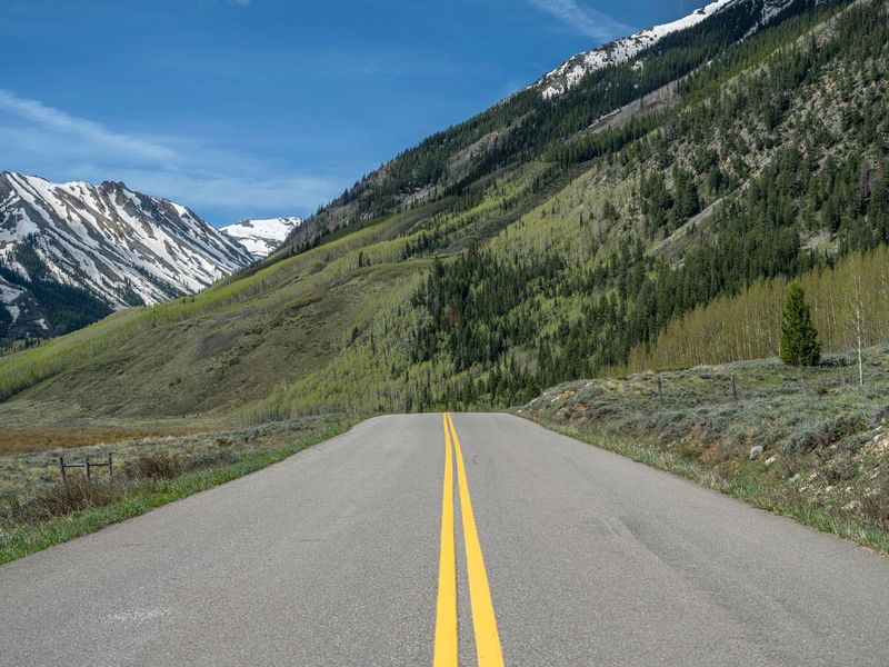 Snow Covered Road in Rural Colorado with Aspen Trees HDRi Maps and ...