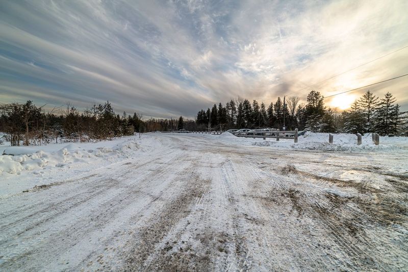 Snow Covered Rural Road in Canada, Toronto HDRi Maps and Backplates