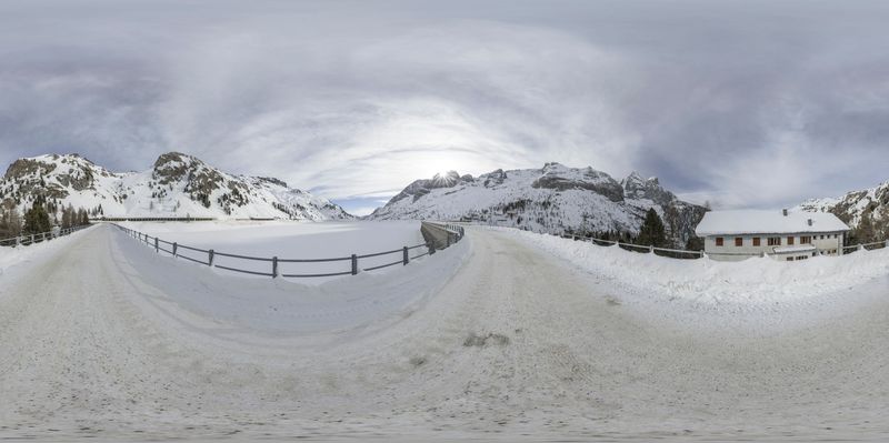 Snow Covered Skateboard Ramp in the Mountains of Europe HDRi Maps and ...