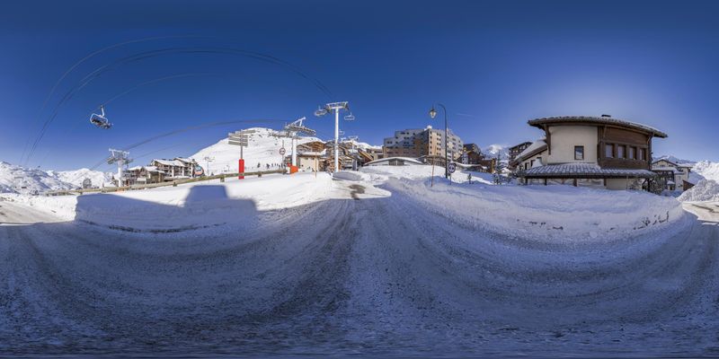 Snow-Covered Ski Slope in the French Alps HDRi Maps and Backplates