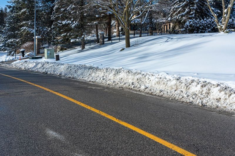 Snow Covered Suburban Road in Ontario HDRi Maps and Backplates