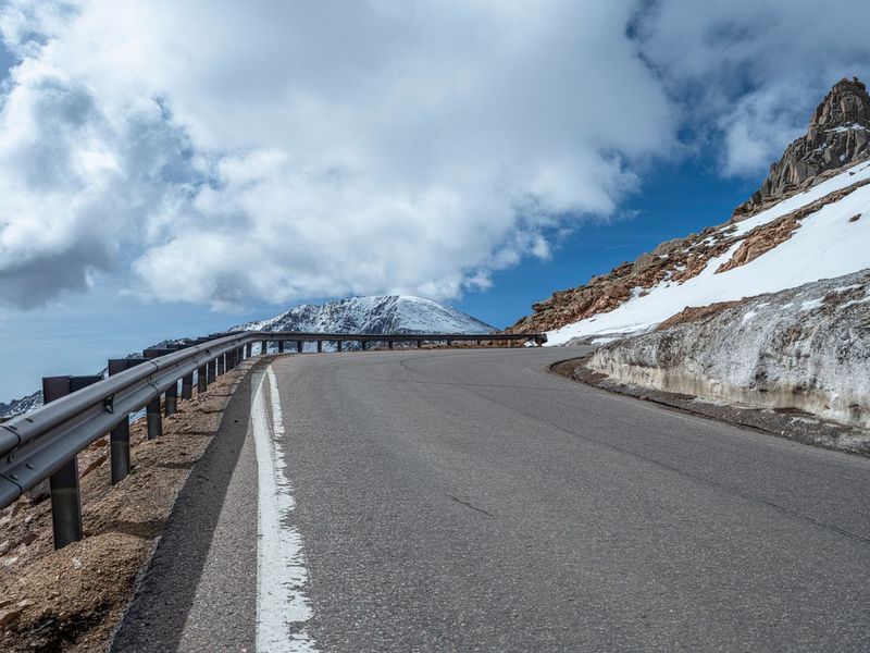 Snow Road to Pikes Peak in Colorado, USA HDRi Maps and Backplates