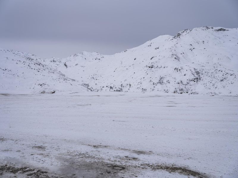 Snowy Mountain in Empty Field with Ski Slope HDRi Maps and Backplates