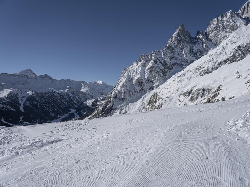 Snowy Mountain Range in the French Alps HDRi Maps and Backplates