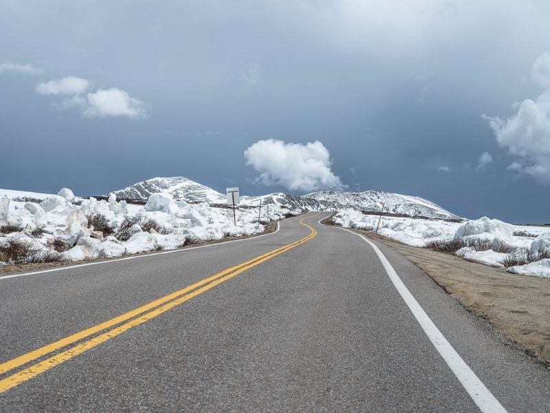 Snowy Road in Colorado through Aspen Forest HDRi Maps and Backplates