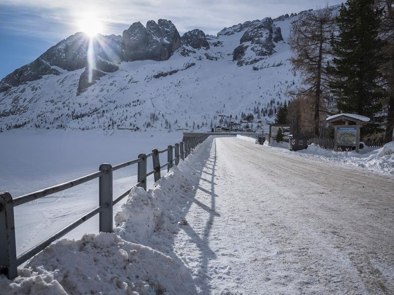 Snowy Road in the German Alps: Surrounded by Mountain Range HDRi Maps ...
