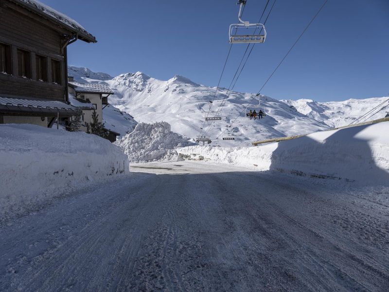 Snowy Road Through the Alps in France HDRi Maps and Backplates