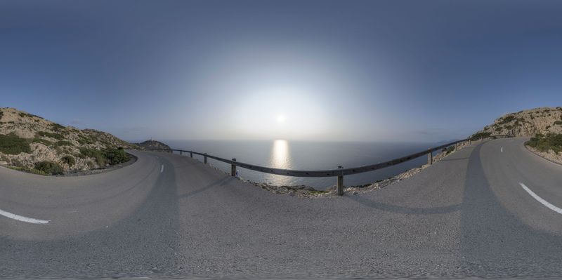 Straight Down the Road in Majorca HDRi Maps and Backplates