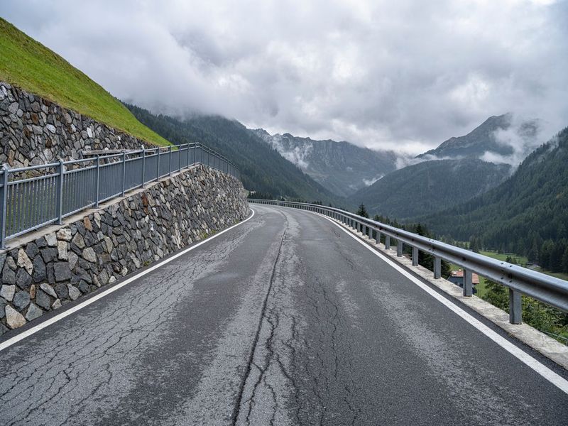 Straight Road in Austria Landscape HDRi Maps and Backplates