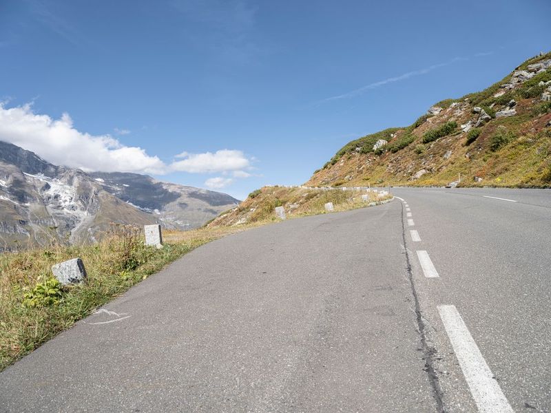 Straight Road Through Austria's Majestic Mountains HDRi Maps and Backplates