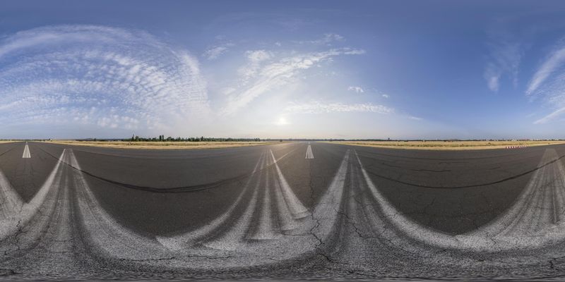 Straight Road in Berlin, Europe: Urban Landscape HDRi Maps and Backplates