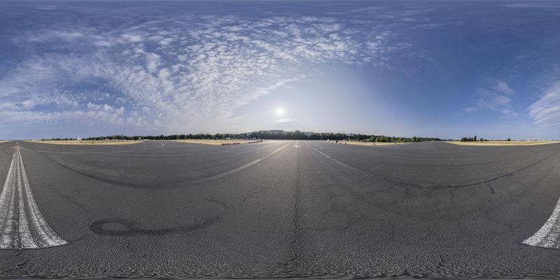 Straight Road in Berlin: An Urban Landscape HDRi Maps and Backplates