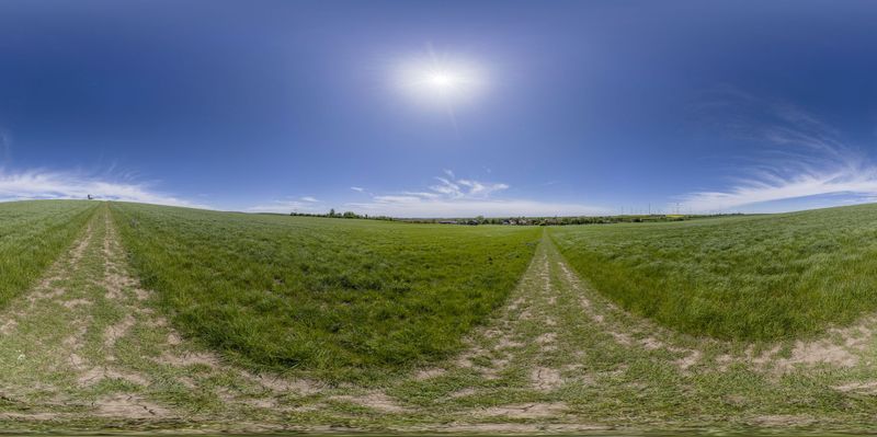 Straight Road Through a Lush Green Field in Germany HDRi Maps and ...