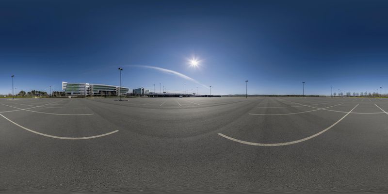 Suburban Parking Lot on a Sunny Day HDRi Maps and Backplates