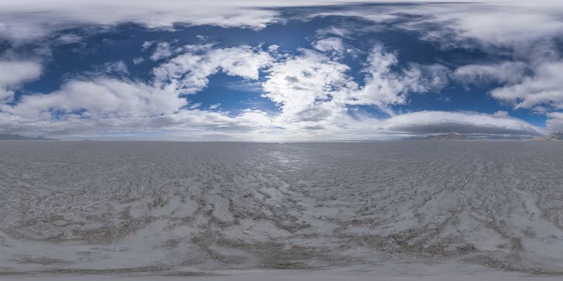 Sunlit Salt Lake Landscape in Utah, USA HDRi Maps and Backplates