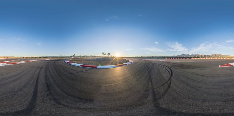 Sunny Dawn at a Drag Racing Course in the USA HDRi Maps and Backplates