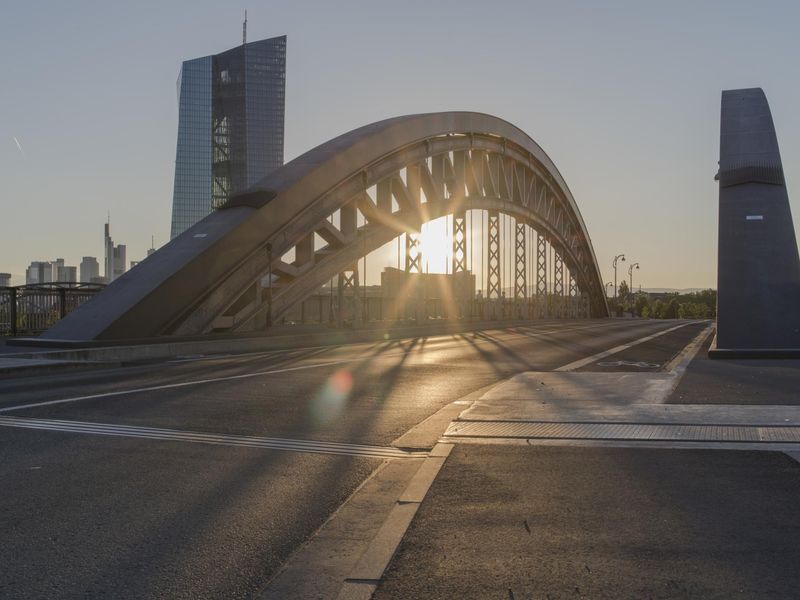 Sunny Dawn in Frankfurt, Germany HDRi Maps and Backplates