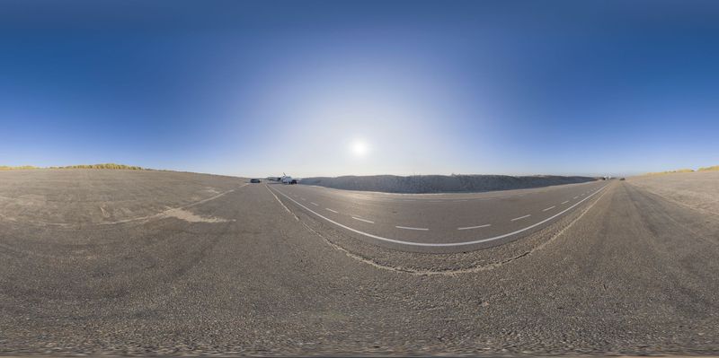 Sunny Day in Holland: Empty Roads and Hills HDRi Maps and Backplates