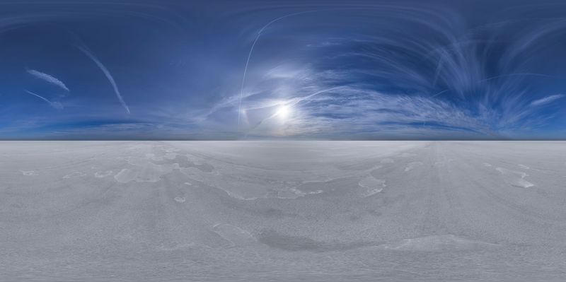 Sunny Day over Salt Flats and Lakes HDRi Maps and Backplates