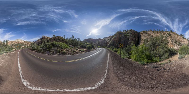 Sunny Day in Zion National Park, Utah HDRi Maps and Backplates