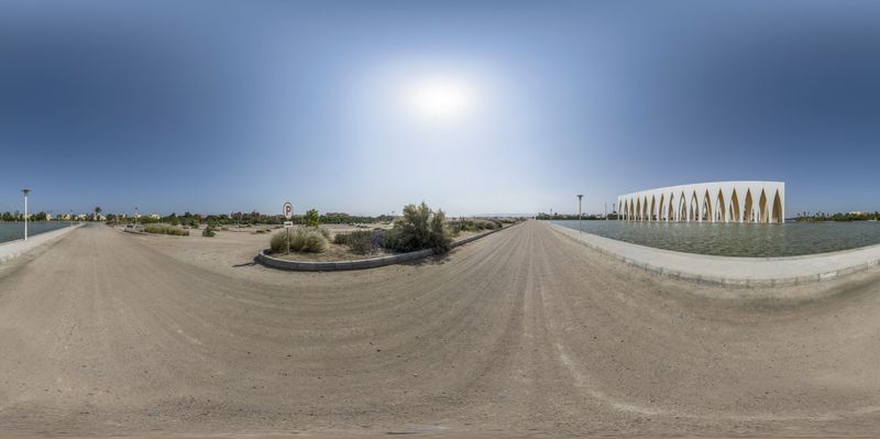 Sunny Egypt: Modern Architecture and Palm Trees HDRi Maps and Backplates