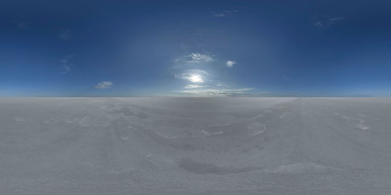 Sunny Salt Flats Under Clear Skydomes HDRi Maps and Backplates