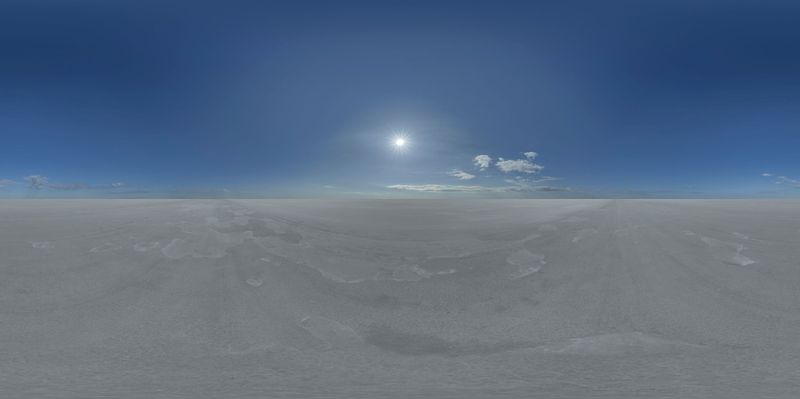Sunny Day at the Salt Lake with Visible Sun HDRi Maps and Backplates