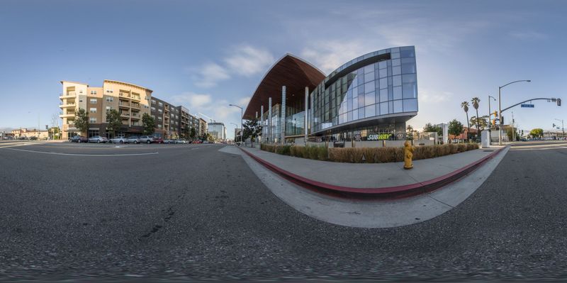 Sunset in Long Beach, California: A Modern Building in the Background ...