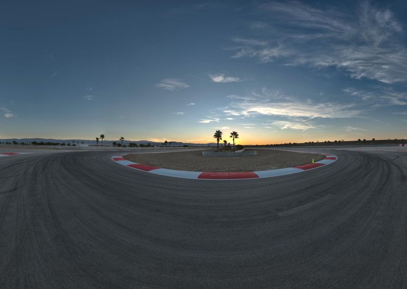 Sunset Race Track in California, USA HDRi Maps and Backplates