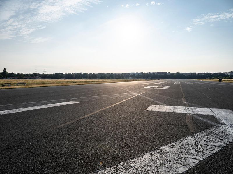 Sunset at Small Airport Runway in Berlin - HDRi Maps and Backplates