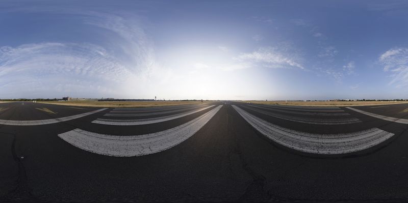 Sunset at Tempelhof Airport in Berlin, Germany HDRi Maps and Backplates