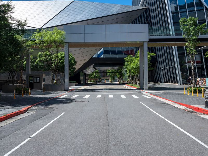 Taipei City: Asphalt Road in the Cityscape