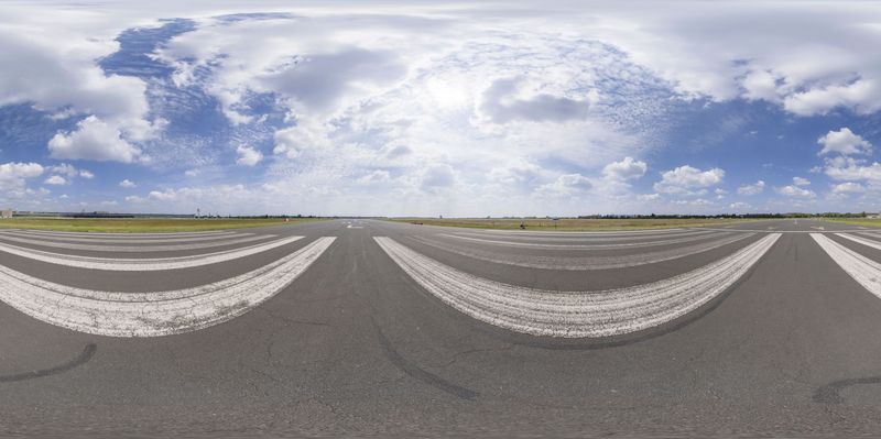 Tempelhof Airport in Berlin: A Cloudy Sky and an Airplane HDRi Maps and ...