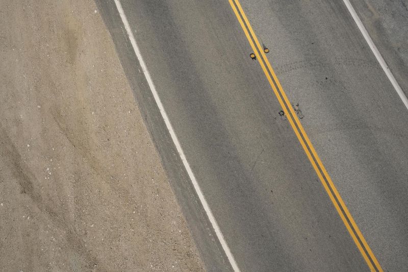 Top Down View of Asphalt Road on a Sunny Day HDRi Maps and Backplates
