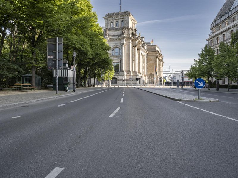 Tourist Attractions in Berlin: Reichstag on a Clear Sky HDRi Maps and
