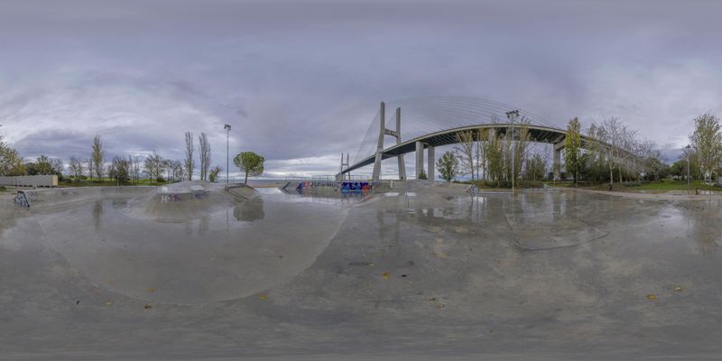 Urban Design and City Life in Lisbon's Skatepark HDRi Maps and Backplates