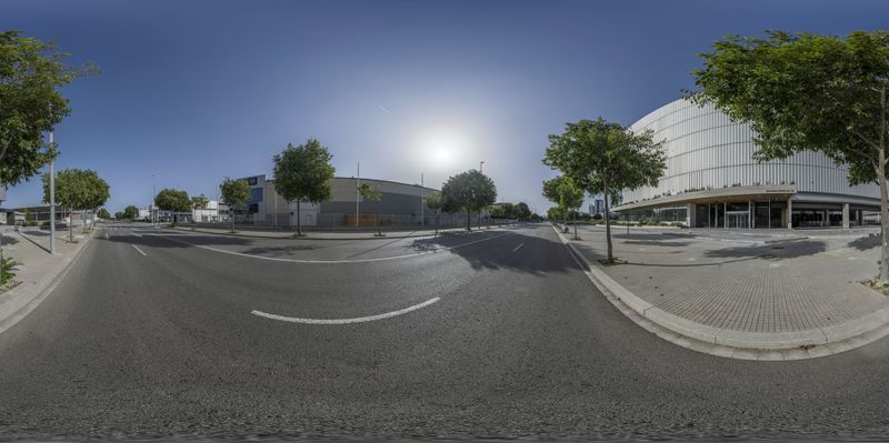 Urban Design: A Straight Road to an Open Space HDRi Maps and Backplates