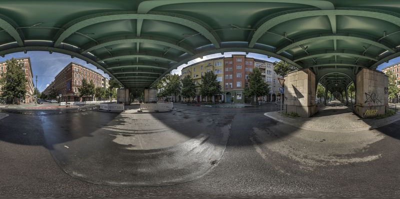 Urban Road in Berlin with Classic Architecture HDRi Maps and Backplates