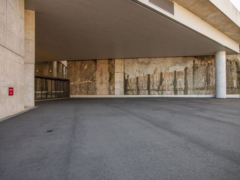 Urban Street in City with Open Space and Building HDRi Maps and Backplates
