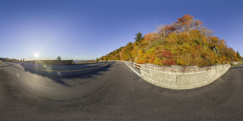 USA Mountain Road with Autumn Tree HDRi Maps and Backplates
